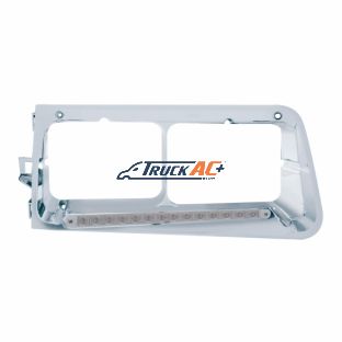 14 LED Headlight Bezel For 1989-2009 Freightliner FLD - Driver - Amber LED/Clear Lens - United Pacific 32363