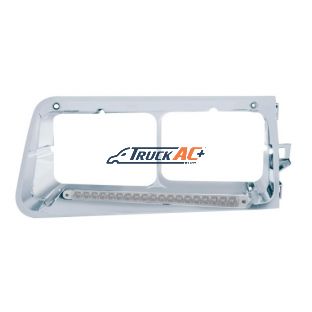 19 LED Headlight Bezel For 1989-2009 Freightliner FLD - Driver - Amber LED/Clear Lens - United Pacific 32487