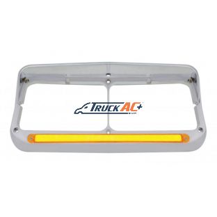 24 LED Rectangular Dual Headlight Bezel With Visor & GloLight - Amber LED/Amber Lens - United Pacific 32700