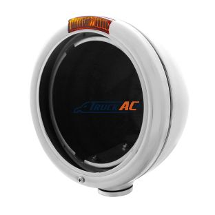 Stainless Steel "Classic" Headlight No Bulb & Turn Signal Light - Amber Lens - United Pacific 30370