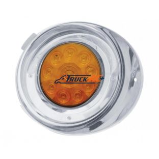10 LED Freightliner Daytime Running Light Conversion Kit With Visor (Passenger) - Amber LED/Amber Lens - United Pacific 37410
