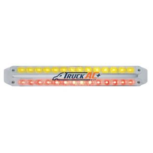 Dual 14 LED 12" Light Bars - Amber & Red LED/Chrome Lens - United Pacific 37677
