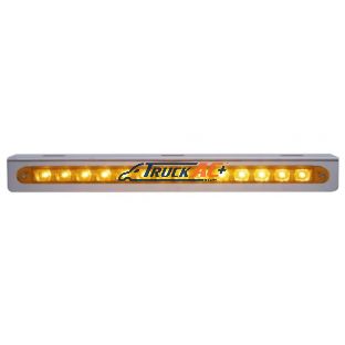 12-3/4" Stainless Light Bracket With 14 LED 12" Light Bar - Amber LED/Amber Lens - United Pacific 20771