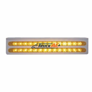 12-3/4" Stainless Light Bracket With 2X 14 LED 12" Light Bars - Amber LED/Amber Lens - United Pacific 20776