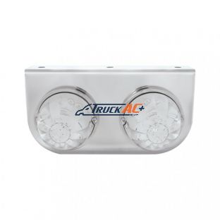 Stainless Light Bracket With 2X 17 LED Watermelon Lights - Red LED/Clear Lens - United Pacific 32325