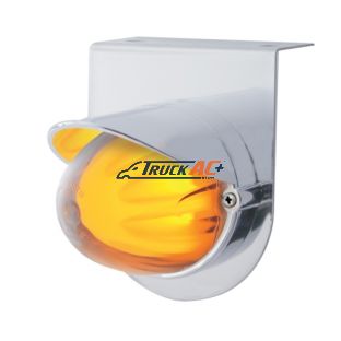 Stainless Light Bracket With 9 LED Dual Function Watermelon GloLight & Visor - Amber LED/Clear Lens - United Pacific 34414