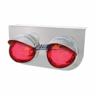 SS Light Bracket With 2X 9 LED Dual Function Watermelon GloLight & Visors -Red LED & Lens - United Pacific 34421