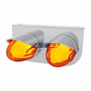 SS Bracket With Two 9 LED Dual Function GloLight Watermelon Grakon 1000 Lights & Visors -Amber LED & Lens - United Pacific 34450