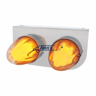 Stainless Light Bracket With 2X 9 LED Dual Function Watermelon GloLight - Amber LED/Clear Lens - United Pacific 34453