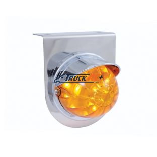 Stainless Light Bracket With 17 LED Dual Function Watermelon Light & Visor - Amber LED/Amber Lens - United Pacific 37247