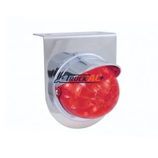 Stainless Light Bracket With 17 LED Dual Function Watermelon Light & Visor - Red LED/Red Lens - United Pacific 37249