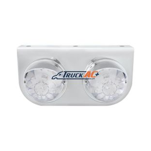 SS Light Bracket With 2X 17 LED Dual Function Watermelon Lights & Visors - Red LED/Clear Lens - United Pacific 37260