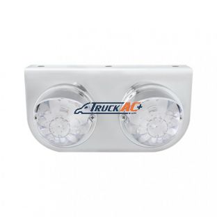 Stainless Light Bracket With 2X 17 LED Watermelon Lights & Visors - Red LED/Clear Lens - United Pacific 37264