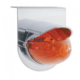 Stainless Light Bracket With 19 LED Bullet Style Grakon 1000 Light & Visor - Amber LED/Dark Amber Lens - United Pacific 37302