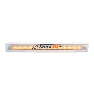 Stainless Light Bracket With 14 LED 12" Sequential Light Bar (Left to Right) - Amber LED/Clear Lens - United Pacific 37516