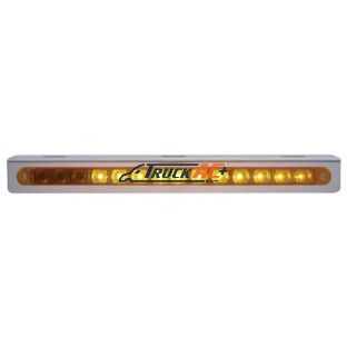 Stainless Light Bracket With 14 LED 12" Sequential Light Bar (Right to Left) - Amber LED/Amber Lens - United Pacific 37518