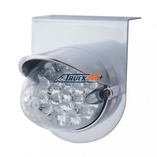 Stainless Light Bracket With 19 LED Reflector Light & Visor - Amber LED/Clear Lens - United Pacific 37722