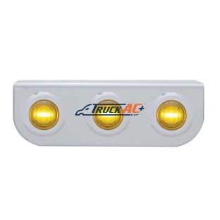Stainless Light Bracket With 3X 3 LED 3/4" Mini Lights - Amber LED/Amber Lens - United Pacific 37794