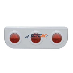 Stainless Light Bracket With 3X 3 LED 3/4" Mini Lights - Red LED/Red Lens - United Pacific 37795