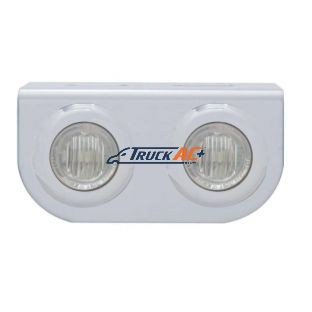 Stainless Light Bracket With 2X 3 LED 3/4" Mini Lights - Red LED/Clear Lens - United Pacific 37834