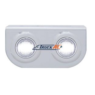 Stainless Light Bracket With 2X 3 LED 3/4" Mini Lights - White LED/Clear Lens - United Pacific 37836