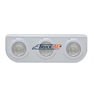 Stainless Light Bracket With 3X 3 LED 3/4" Mini Lights - Red LED/Clear Lens - United Pacific 37840