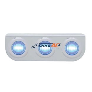 Stainless Light Bracket With 3X 3 LED 3/4" Mini Lights - Blue LED/Clear Lens - United Pacific 37841