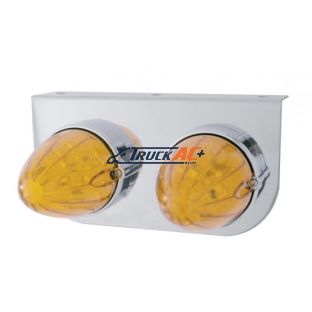 Stainless Light Bracket With 2X 19 LED Watermelon Lights - Amber LED/Amber Lens - United Pacific 37890