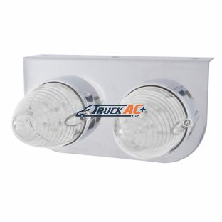 Stainless Light Bracket With 2X 19 LED Beehive Lights - Amber LED/Clear Lens - United Pacific 37893