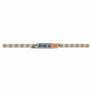 79-1/2" Stainless Bumper Light Bracket With 16X 9 LED 2" Lights & Visors - Amber LED/Amber Lens - United Pacific 62736