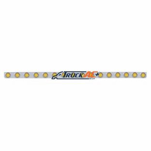 79-1/2" SS Bumper Light Bracket With 16X 7 LED 2" Reflector Lights & Visors -Amber LED & Lens - United Pacific 62744