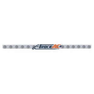 79-1/2" SS Bumper Light Bracket With 16X 9 LED 2" Reflector Lights & Bezels -Red LED/Clear Lens - United Pacific 62843