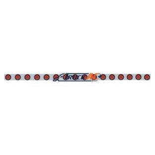 79-1/2" SS Bumper Light Bracket With 16X 9 LED 2" Reflector Light -Red LED & Lens - United Pacific 62942