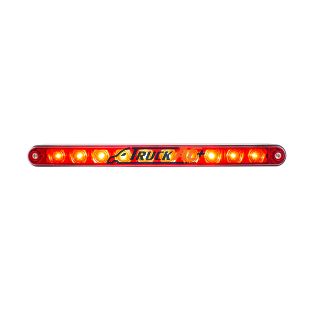 10 LED 9" Split Turn Function Light Bar With Bezel - Red LED/Red Lens - United Pacific 32778