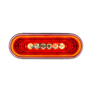 22 LED 6" Oval Abyss Light (Stop, Turn & Tail) - Red LED/Red Lens - United Pacific 36569