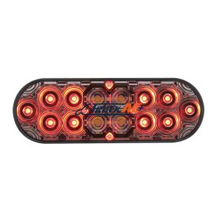 6" Oval Combo Light With 14 LED Stop, Turn & Tail & 16 LED Back-Up - Red LED/Clear Lens - United Pacific 36610