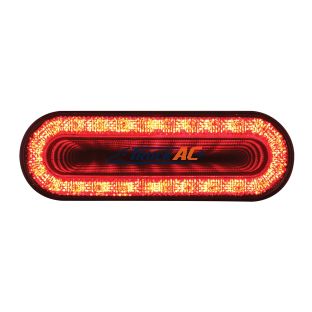 24 LED 6" Oval Mirage Light (Stop, Turn & Tail) - Red LED/Clear Lens - United Pacific 36664
