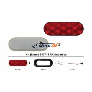 10 LED Oval Light Kit (Stop, Turn & Tail) - Red LED/Red Lens - United Pacific 36771BRK