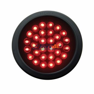 30 LED 4" Round Light Kit (Stop, Turn & Tail) - Red LED/Red Lens - United Pacific 36832BRK