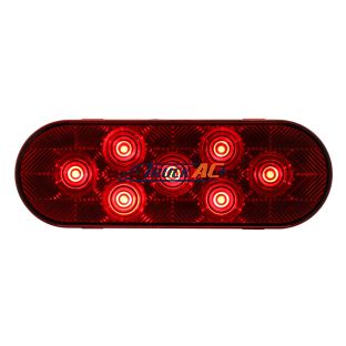 7 LED Oval Light (Stop, Turn & Tail) - Red LED/Red Lens - United Pacific 36855