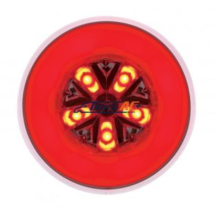 18 LED 4" Round GloLight (Stop, Turn & Tail) - Red LED/Red Lens (Card) - United Pacific 36922
