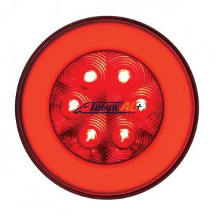 21 LED 4" Round GloLight (Stop, Turn & Tail) - Red LED/Red Lens - United Pacific 37132B