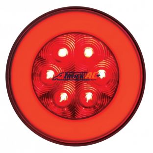 21 LED 4" Round GloLight Kit (Stop, Turn & Tail) - Red LED/Red Lens - United Pacific 37132BRK