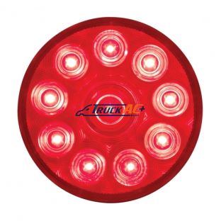 10 LED 4" Round Light (Stop, Turn & Tail) - Red LED/Red Lens - United Pacific 38098