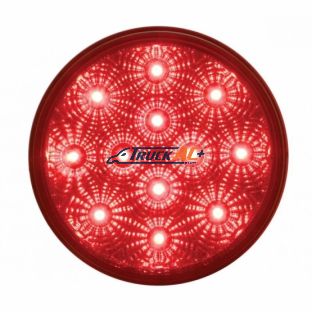 12 LED 4" Round Reflector Light (Stop, Turn & Tail) - Red LED/Red Lens - United Pacific 38116B