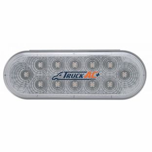 12 LED 6" Oval Reflector Light (Stop, Turn & Tail) - Red LED/Clear Lens - United Pacific 38122