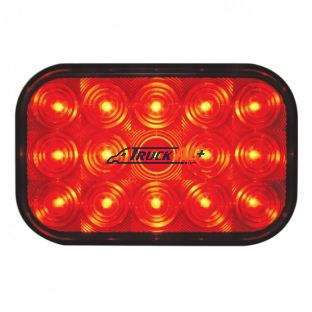 15 LED Rectangular Light (Stop, Turn & Tail) - Red LED/Red Lens - United Pacific 38747