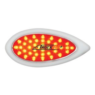 39 LED "Teardrop" Light With Plastic Bezel (Stop, Turn & Tail) - Red LED/Red Lens - United Pacific 38804