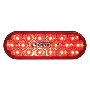 19 LED 6" Oval Reflector Light (Stop, Turn & Tail) - Red LED/Red Lens - United Pacific 39703