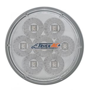 7 LED 4" Round Reflector Light (Stop, Turn & Tail) - Red LED/Clear Lens - United Pacific 39925